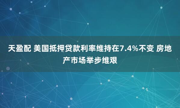 天盈配 美国抵押贷款利率维持在7.4%不变 房地产市场举步维艰